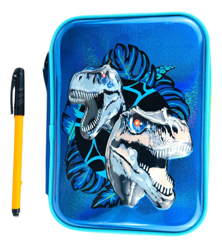 Lapicera Organizador Dinosaurios T-rex Jurassic Chenson Azul Dinosaurios