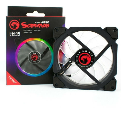 Imagen 8 de 10 de Fan Rgb Led Gamer Computadoras Pc Marvo Fn-14 I Css®