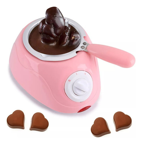 Chocolatera Fondue Rosa Maquina Para Derretir Chocolate Mini