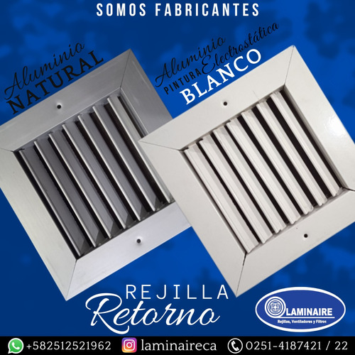 Rejilla De Retorno Para Aire De Aluminio 