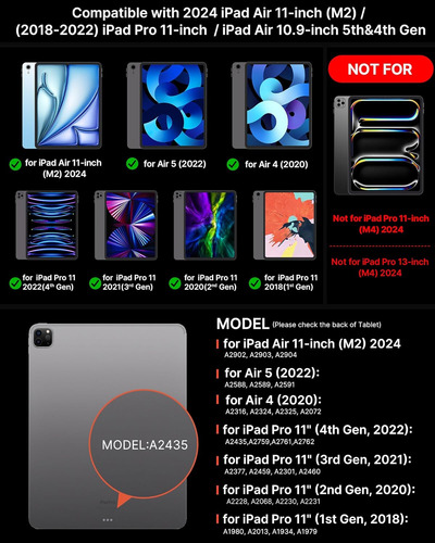 Funda C/ Teclado Typecase P/ iPad Air 11 '',m3 2025,m2 2024