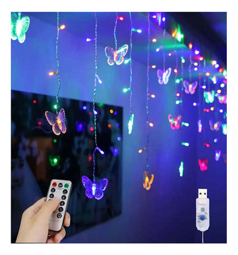 Luzes De Cortina De Borboleta Usb Fairy String Lights (núcle
