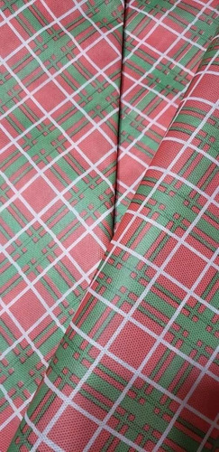 Tnt Xadrez Natalino Estampado Mesa Decoração 1,4m X 4 Mts Cor Vermelho/verde