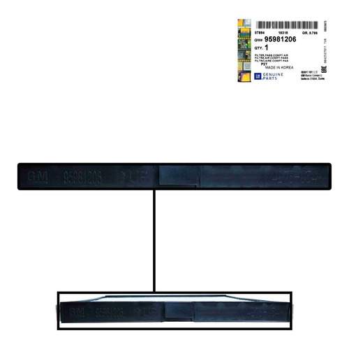 Imagen 4 de 5 de Filtro Aire Acondicionado Aveo Lt 2012 2013 2014 Original
