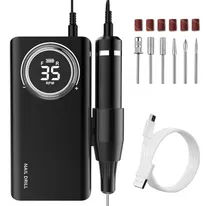 Comprar Torno inalambrico 35000 rpm profesional marca Aspor manicure podología recargable alta potencia portátil función reversa 6 brocas carga tipo c función Powerbank 7800mah pantalla lcd certificado