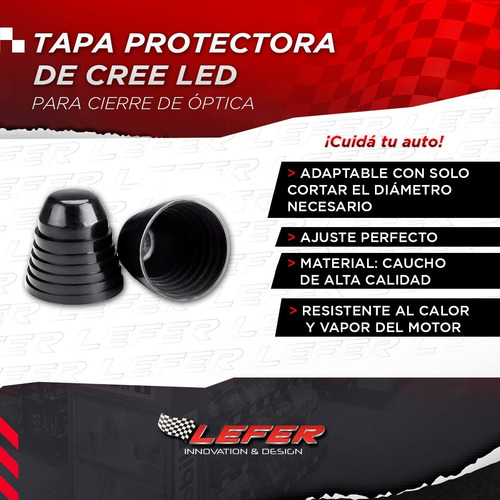 Imagen 2 de 7 de Tapon Capuchon Optica Universal Cree Led De 70 A 100 Mm