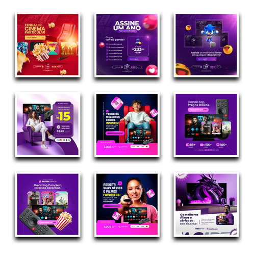 Pack Iptv, 100 Artes Editável Photoshop Psd, Para Divulgação