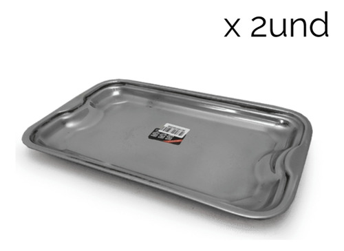 Bandeja De Acero Rectangular Set X 2 Und