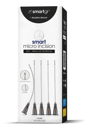 Smart Micro Incision 22g 50mm Cânula Bico De Pato Smart Gr