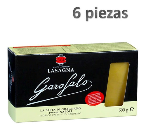 Pasta Lasagna Liscia Garofalo Igp 6 Piezas 500 Gr Italia