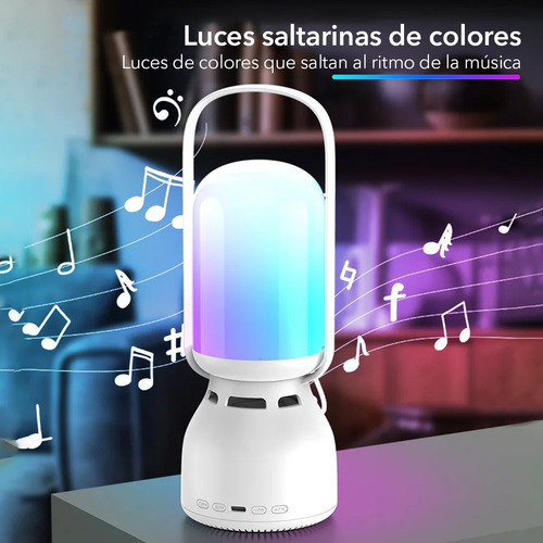 Bocina Bluetooth Speaker Luces Led Lámparas De Campamento