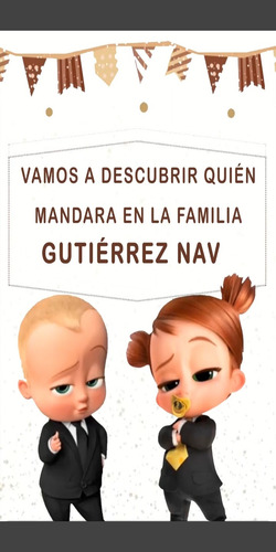Invitación Digital En Vídeo Revelación De Genero Jefe En Pañ (Usado)