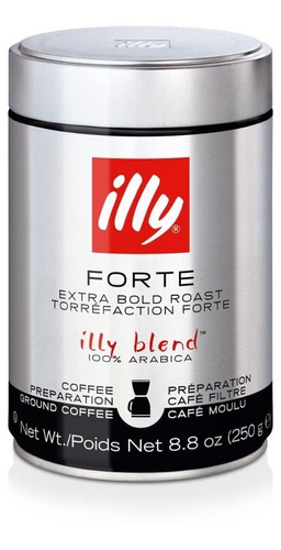 Illy Coffee, Ground Drip Coffee, Forte, Extra Dark Roast, 