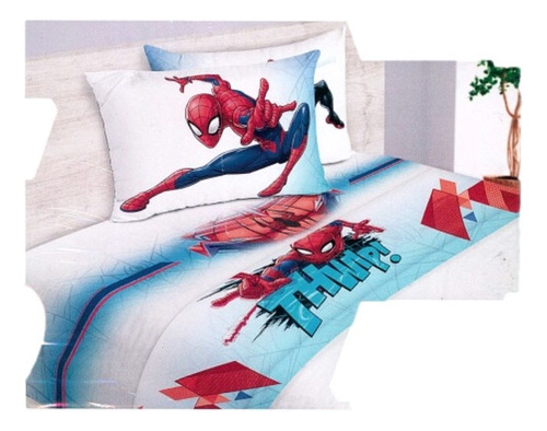 Sabanas Spiderman Marvel Individual Color Blanco Diseño De La Tela Thwip