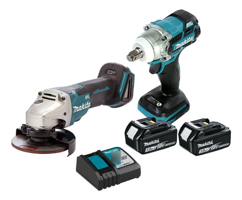 Kit Makita Inalambrico 18v Esmeril Angular 4 1/2 Dga455+llav