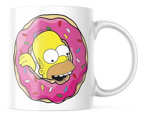 Taza Café Homero Dona Los Simpson Diseño Unico 11 Oz