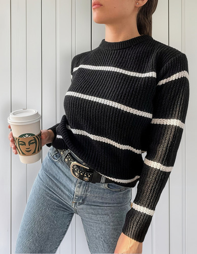 Sweater Rayado De Mujer Xs-s / Sueter Pulover Buzo