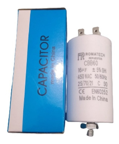 Capacitor Lavarropas 16uf Microfaradios 400v 50/60hz Isatech