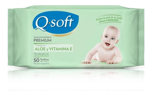 Imagen 1 de 7 de Toallitas Húmedas Premium Q-soft Aloe Vera (16 Paquetes)