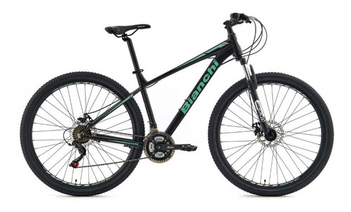 Mountain bike masculina Bianchi Stone R27.5 S 21v frenos de disco mecánico cambios Shimano TY 500 y Shimano TY 300 color negro semi mate