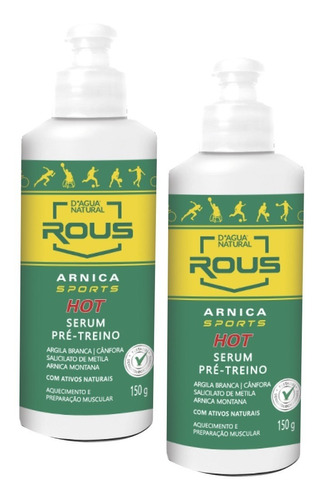  2un Sérum Pre Treino Arnica Sports Hot 150g D'agua Natural