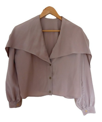 Camisa Retro Vintage Con Cuello Grande - Color Rosa Viejo.