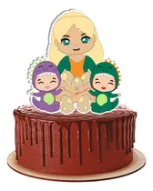 Comprar Topo De Bolo Topper Mamãe Baby Dino Dinossauro Infantil