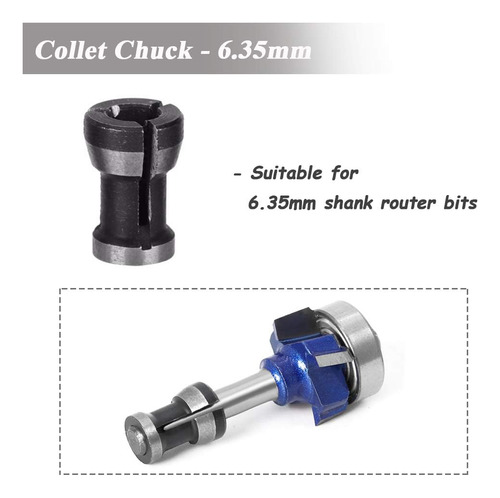 3 Adaptadores Para Fresadora/router/tupi/cnc 6mm 6,35mm 8mm