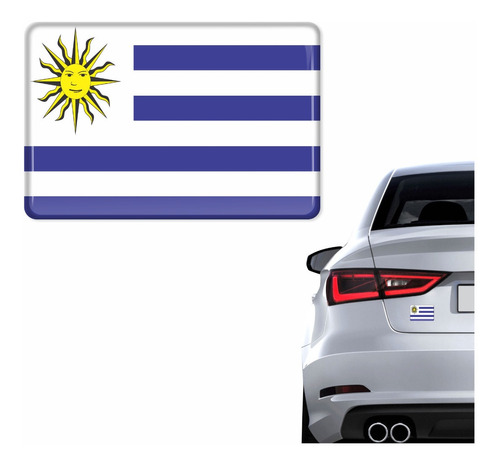 Adesivo Bandeira Uruguai Resinado 4x6cm Bd14