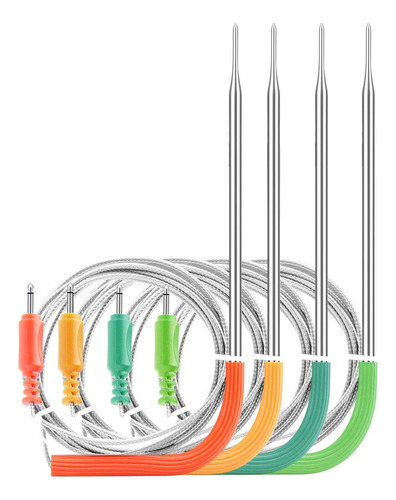 Kit 4 Sondas Termómetro Carne Wifi Compatible Ibbq-4t