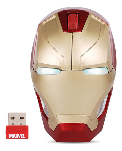 Ratón Inalámbrico Iron Man Modelo Mk46 Con Ojos Led .