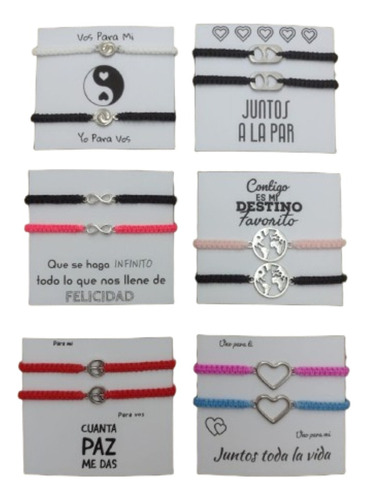 Pulseras Para Parejas Por Mayor X 6 Pares (12 Unidades)