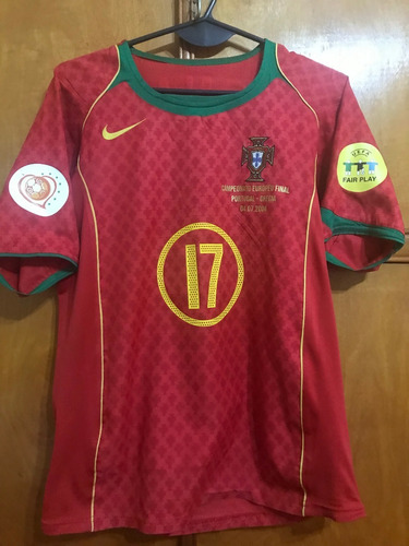 Camiseta Portugal V Grecia Final Euro 2004 C. Ronaldo #17 S