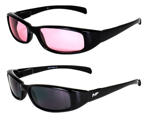 2 Pares De Gafas De Sol Mf Bad Attitude Cool Wraparound Para