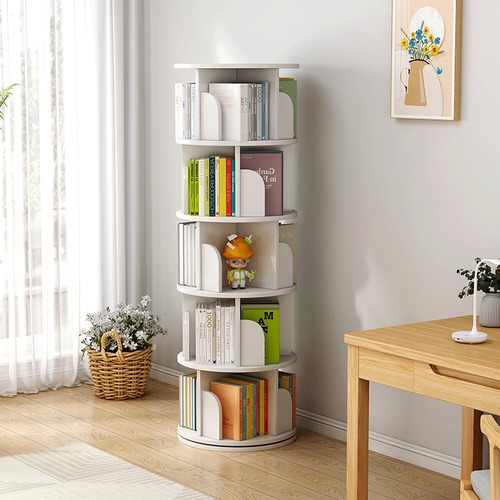 Biblioteca Giratoria Librero Organizador Libros Alto 160cm Color Blanco