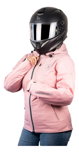 Chamarra De Mujer Para Moto Immortale Freya Softshell Rosa