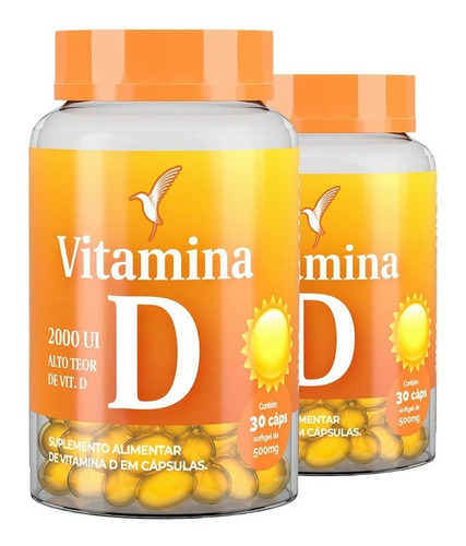 Kit Vitamina D - 60 Dias - 60 Cápsulas + E-book Sabor Sem Sabor