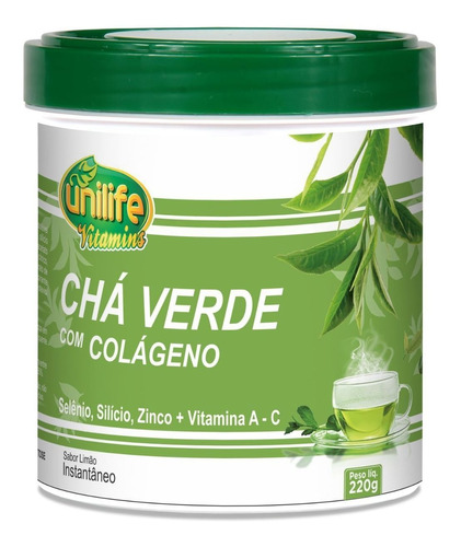 Chá Verde C/ Colágeno E Stévia 220g - Unilife