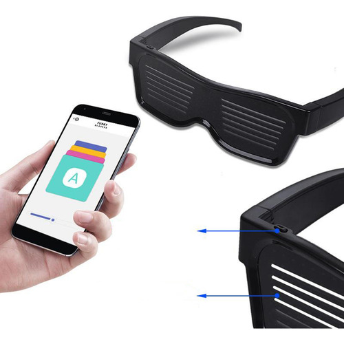 Gafas Led Bluetooth Control De Aplicación Para Raves