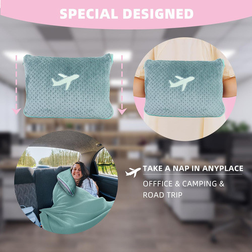 Nenolix Juego De Almohadas De Viaje 3 En 1 Manta De Via.