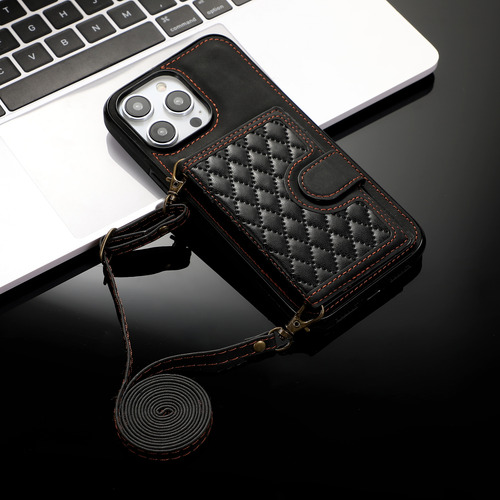 Funda De Piel Tipo Cartera Con Cordón Para iPhone, Correa Pa