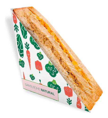 Embalagem Lanche Natural Mixto Quente 3 Fatias Pão 500 Un