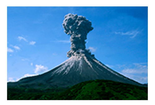 Vinilo 40x60cm Volcanes Cielo Despejado Hongo De Humo