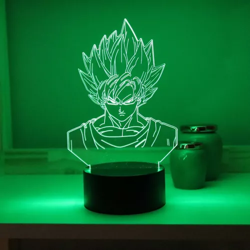 Luminária Led 3d, Goku Super Sayajin 3,16 Cores + controle, Dragon Ball Z,  desenho em Promoção na Americanas