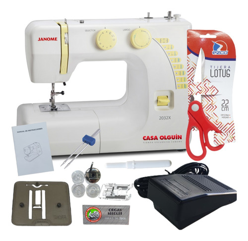 Janome 2032x Ojal 36 Func. Led Falso Overlock / Casa Olguín