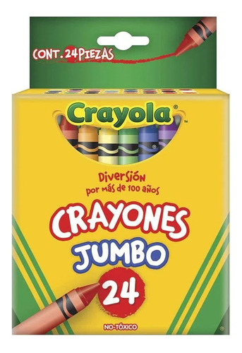 Crayón Escolar Redondo Jumbo Caja Con 24 Colores Crayola