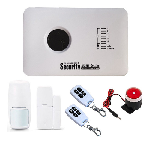 Alarma Kit Gsm Sensor Mov Sens Magnetico Sirena Controles!!!