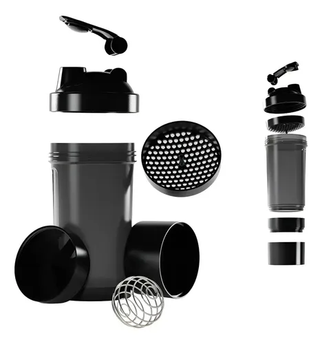 Coqueteleira Shaker Academia Compartimento 600ml Suplementos Fit Shakeira Masterheart®