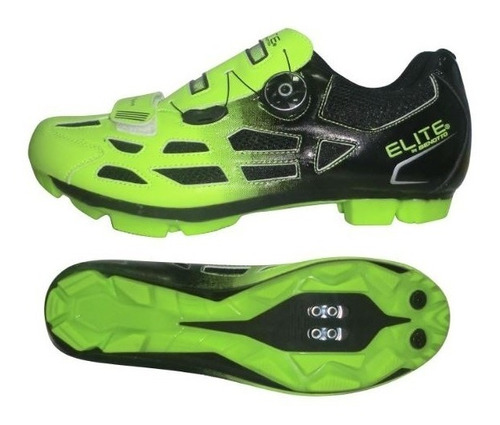 Zapato Bicicleta Benotto Elite Tenis Tb15-b1259 Verde/negro