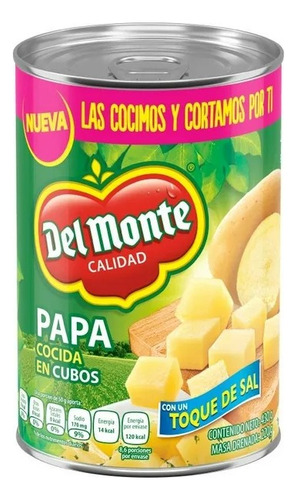 8 Pzas Conserva Papa Del Monte Cocida En Cubos 430 G